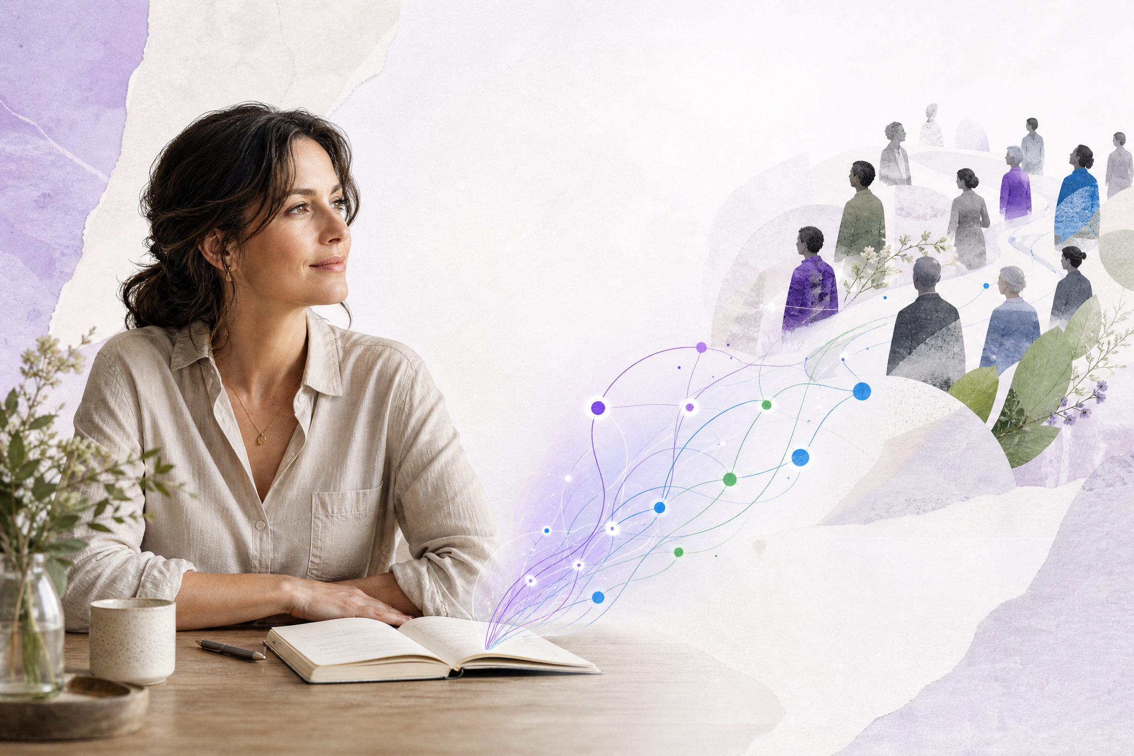An expert connecting thoughtful ideas with an audience through a constellation of pathways